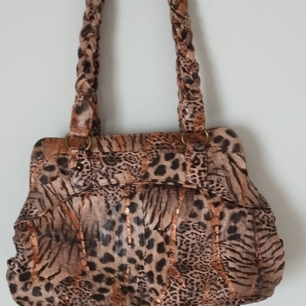 The Find. Animal Print Leather Shoulder Bag. Medium size. Used in excellent cond